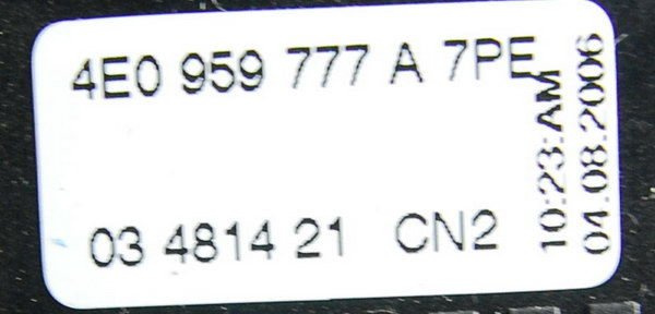 Audi A8 D3 przełącznik sterowania kanapy 4E0959777A