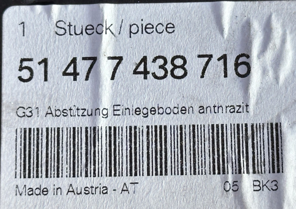 BMW G31 wspornik podłogi bagażnika 7438716 NOWY ORYGINAŁ