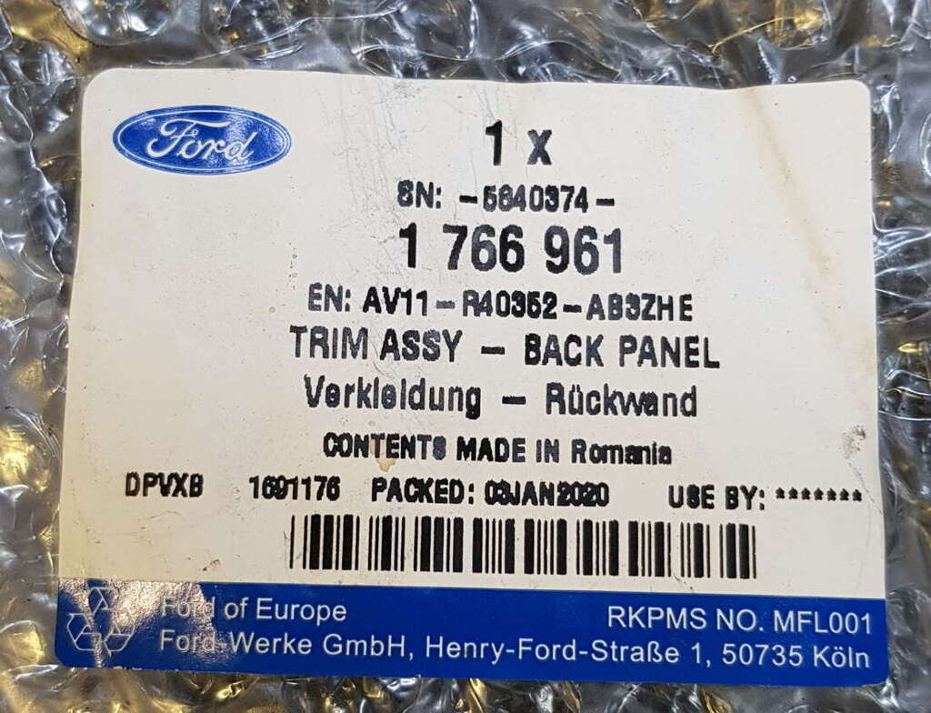 Ford B-Max osłona pasa tylnego i progu bagażnika AV11-R40352-ABW NOWY ORYGINAŁ