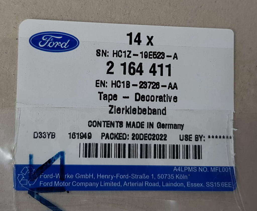 Ford Connect 2013- naklejki ochronne drzwi przesuwnych 2164411 HC1B-23726-AA NOWY ORYGINAŁ