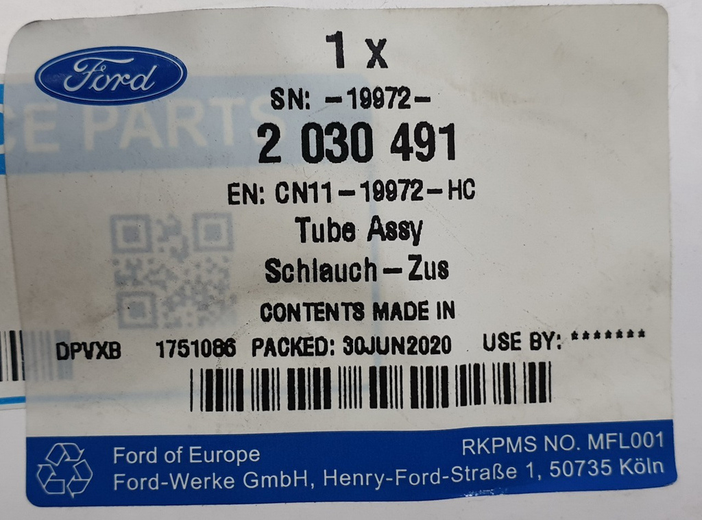 Ford Ecosport 13-17 wąż przewód klimatyzacji 2030491 CN11-19972-HC NOWY ORYGINAŁ