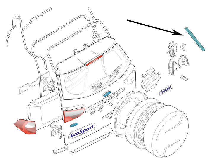 Ford Ecosport uszczelka klapy tył 2227627 GN15-N03590-AA NOWY ORYGINAŁ