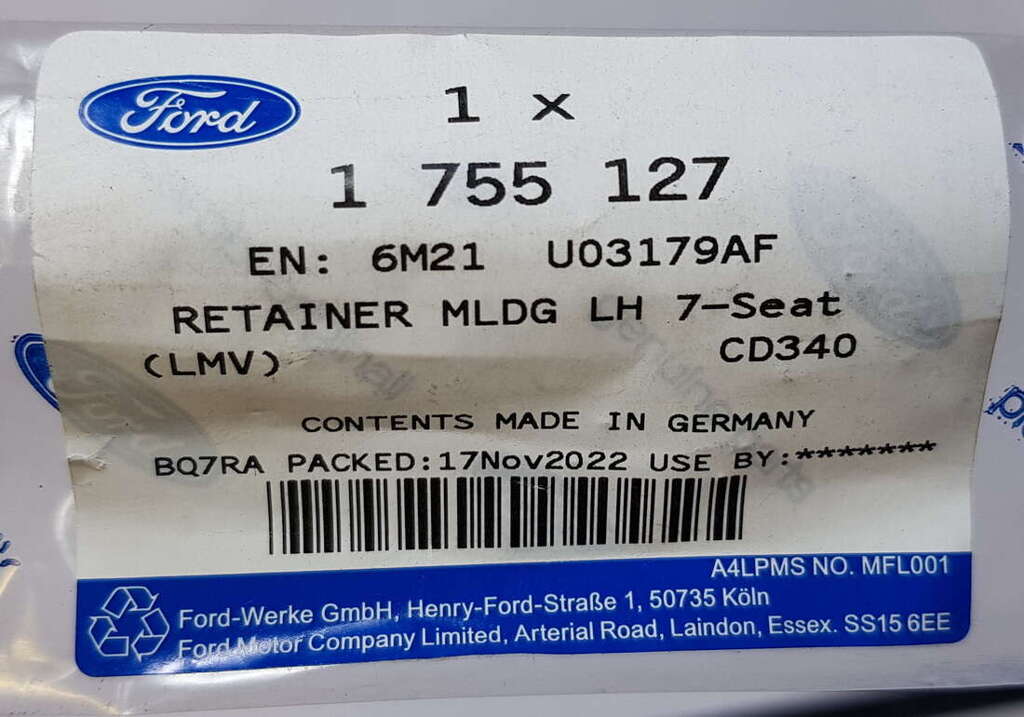 Ford Galaxy S-Max mocowanie uszczelki szyby czołowej LEWE 1755127 6M21-U03179AF NOWY ORYGINAŁ