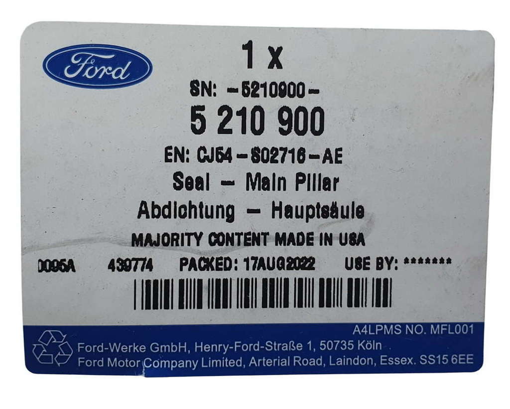 Ford Kuga MK2 2012- uszczelka błotnika przód prawa CJ54-S02716-AE CJ54-S02716-AR NOWY ORYGINAŁ