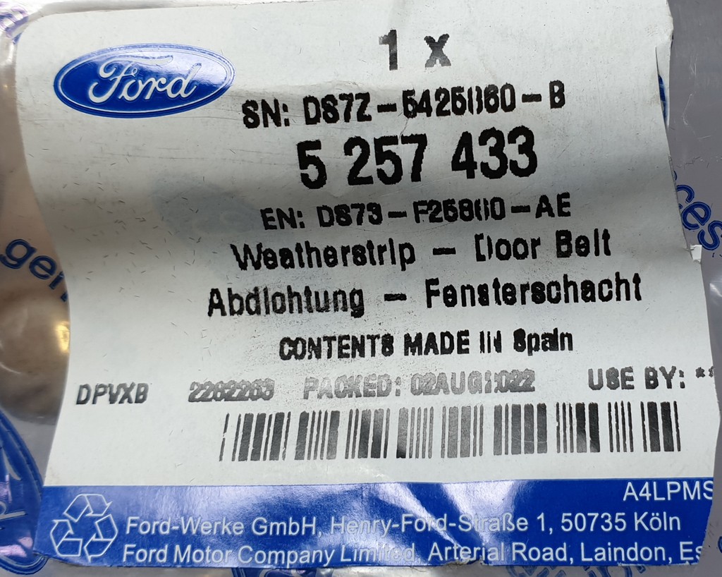 Ford Mondeo MK5 uszczelka drzwi tył prawa DS73-F25860-AE 5257433 NOWY ORYGINAŁ