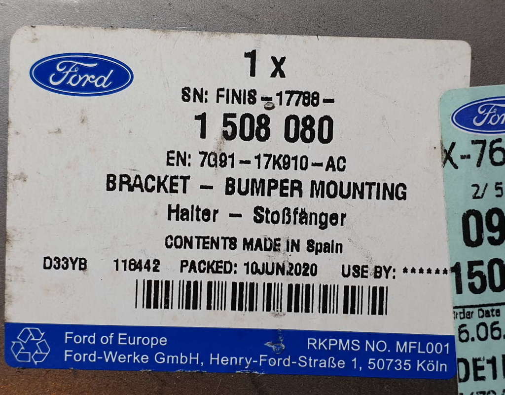 Ford Mondeo wspornik zderzaka tył prawy 1508080 7G91-17K910-AC NOWY ORYGINAŁ