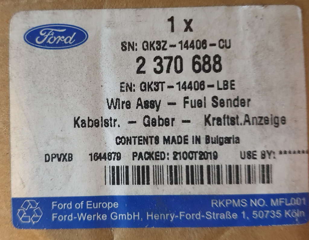 Ford Transit MK8 V363 wiąka instalacja elektryczna GK3T-14406-LBE 2370688 NOWY ORYGINAŁ