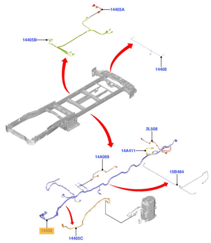 Ford Transit MK8 V363 wiąka instalacja elektryczna GK3T-14406-LBE 2370688 NOWY ORYGINAŁ