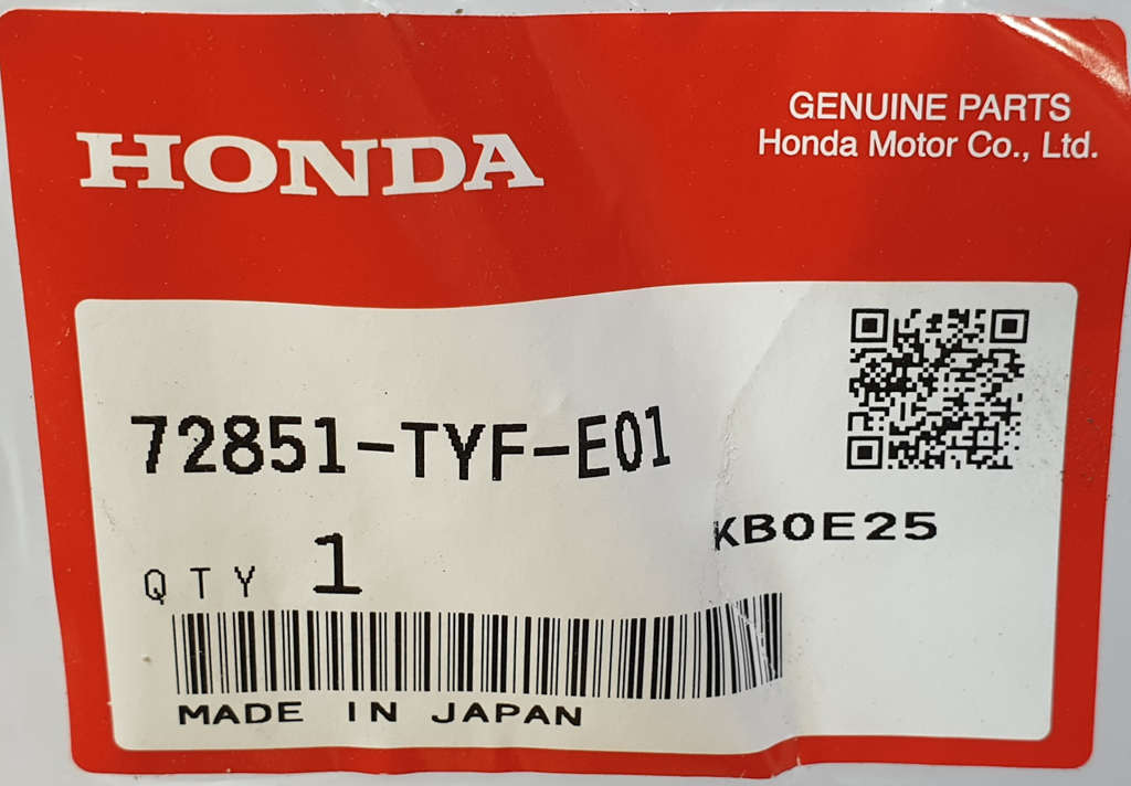 Honda uszczelka drzwi przód lewa 72851TYFE01 72851-TYF-E01 NOWY ORYGINAŁ