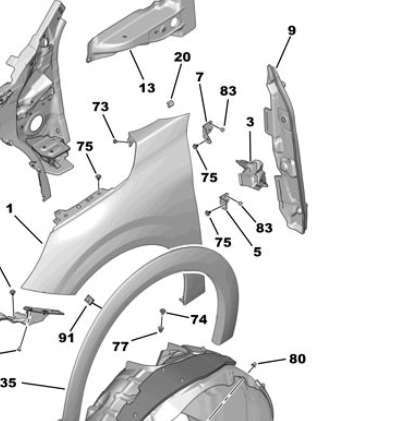 Opel Corsa F wspornik błotnika przód 9677273180 NOWY ORYGINAŁ