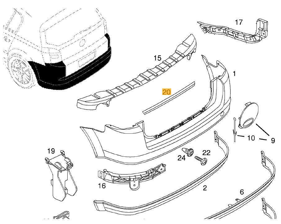 Opel Signum listwa zderzaka tył 13105804 NOWY ORYGINAŁ