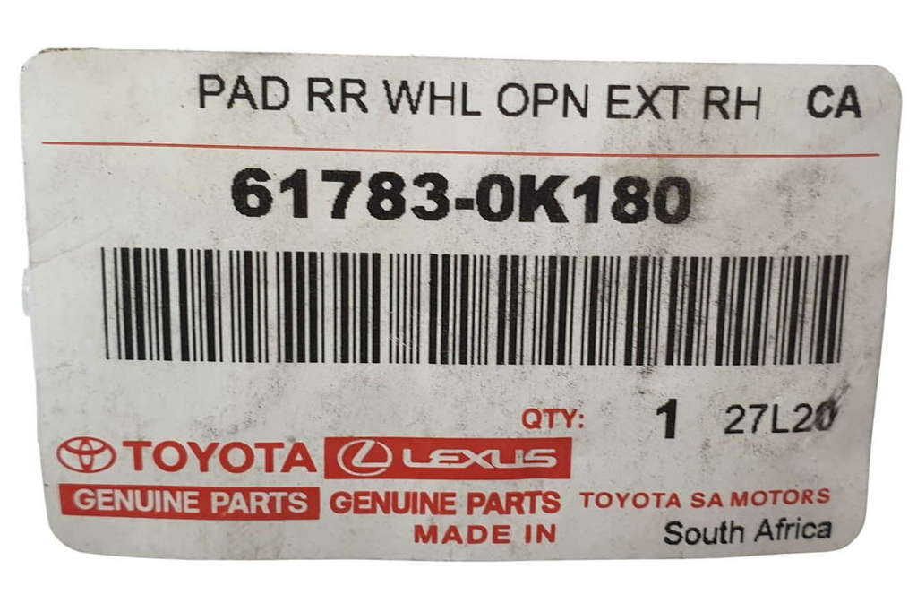 Toyota Hilux zaślepka nadkola tył 61783-0K180  NOWY ORYGINAŁ